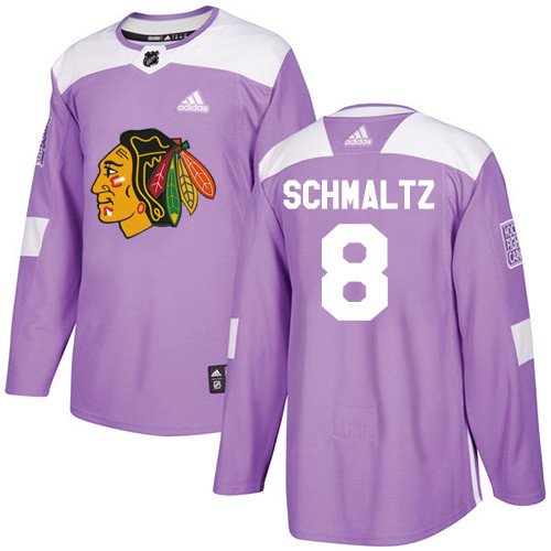 Nick Schmaltz Men's Chicago Blackhawks Fights Cancer Purple Jersey