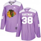 Ryan Hartman Men's Chicago Blackhawks Fights Cancer Purple Jersey