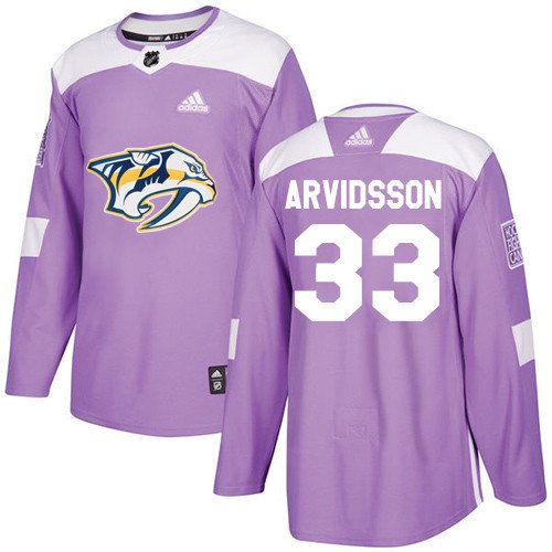 Viktor Arvidsson Men's Nashville Predators Fights Cancer Purple Jersey