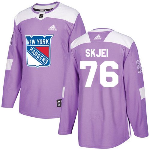 Brady Skjei Men's New York Rangers Fights Cancer Purple Jersey