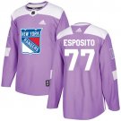 Phil Esposito Men's New York Rangers Fights Cancer Purple Jersey