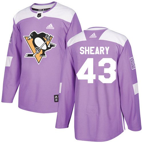 Conor Sheary Men's Pittsburgh Penguins Fights Cancer Purple Jersey