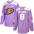 Teemu Selanne Men's Anaheim Ducks Fights Cancer Purple Jersey