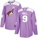 Bobby Hull Men's Arizona Coyotes Fights Cancer Purple Jersey
