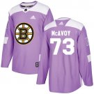 Charlie McAvoy Men's Boston Bruins Fights Cancer Purple Jersey