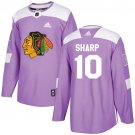 Patrick Sharp Men's Chicago Blackhawks Fights Cancer Purple Jersey