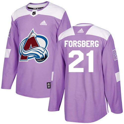 Peter Forsberg Men's Colorado Avalanche Fights Cancer Purple Jersey