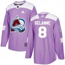 Teemu Selanne Men's Colorado Avalanche Fights Cancer Purple Jersey
