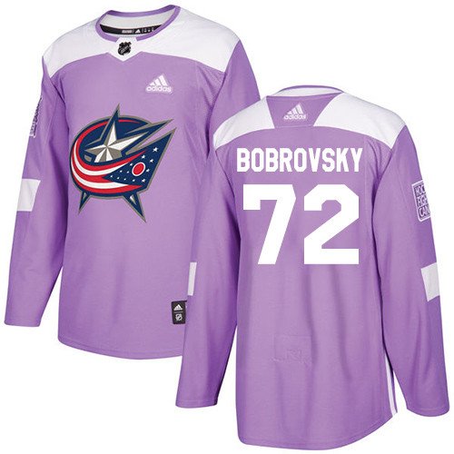 Sergei Bobrovsky Men's Columbus Blue Jackets Fights Cancer Purple Jersey
