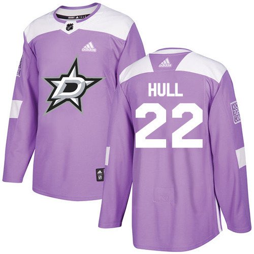 Brett Hull Men's Dallas Stars Fights Cancer Purple Jersey