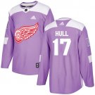 Brett Hull Men's Detroit Red Wings Fights Cancer Purple Jersey