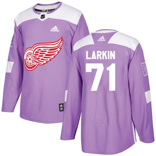 Dylan Larkin Men's Detroit Red Wings Fights Cancer Purple Jersey