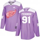 Sergei Fedorov Men's Detroit Red Wings Fights Cancer Purple Jersey