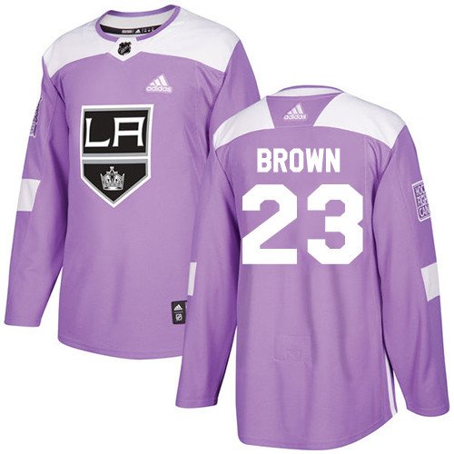 Dustin Brown Men's Los Angeles Kings Fights Cancer Purple Jersey