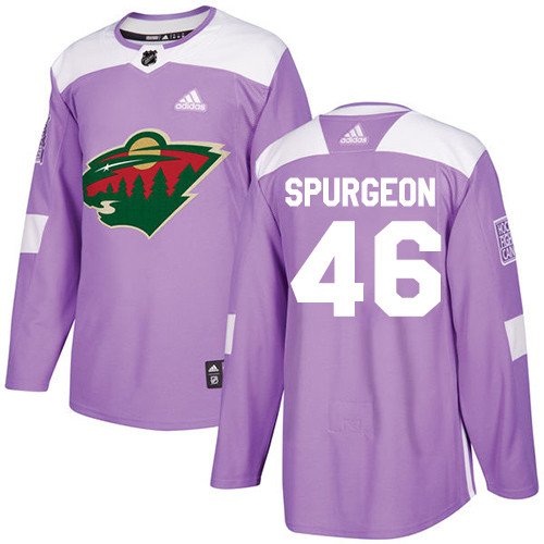 Jared Spurgeon Men's Minnesota Wild Fights Cancer Purple Jersey