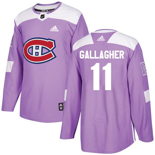 Brendan Gallagher Men's Montreal Canadiens Fights Cancer Purple Jersey