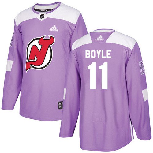 Brian Boyle Men's New Jersey Devils Fights Cancer Purple Jersey