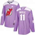 Brian Boyle Men's New Jersey Devils Fights Cancer Purple Jersey