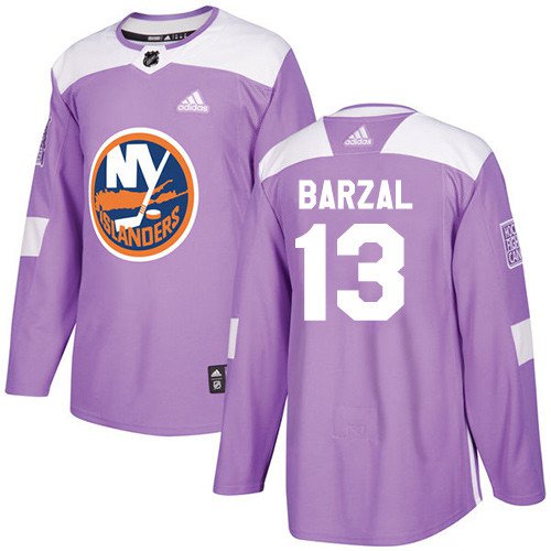 Mathew Barzal Men's New York Islanders Fights Cancer Purple Jersey