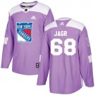 Jaromir Jagr Men's New York Rangers Fights Cancer Purple Jersey