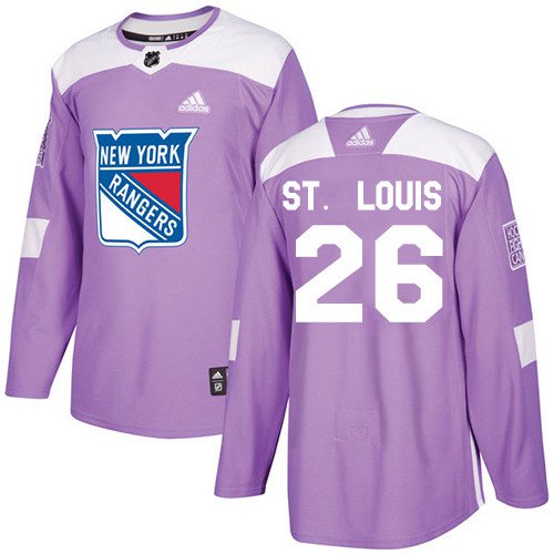 Martin St  Louis Men's New York Rangers Fights Cancer Purple Jersey