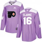 Bobby Clarke Men's Philadelphia Flyers Fights Cancer Purple Jersey