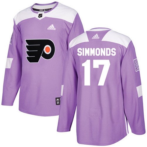 Wayne Simmonds Men's Philadelphia Flyers Fights Cancer Purple Jersey
