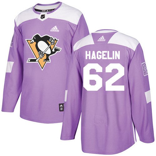 Carl Hagelin Men's Pittsburgh Penguins Fights Cancer Purple Jersey