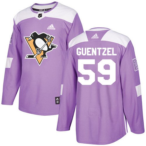 Jake Guentzel Men's Pittsburgh Penguins Fights Cancer Purple Jersey
