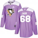 Jaromir Jagr Men's Pittsburgh Penguins Fights Cancer Purple Jersey