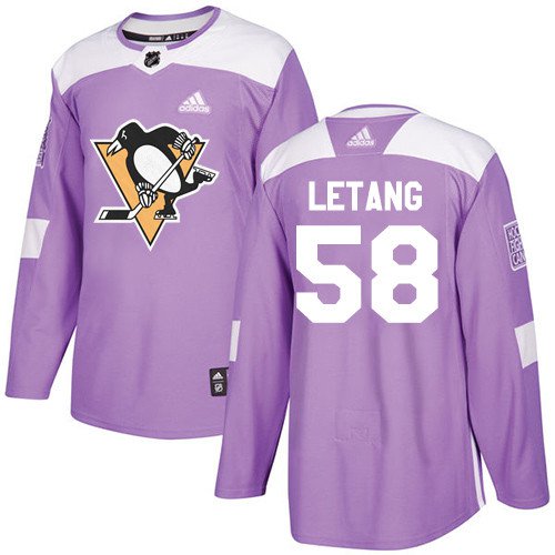 Kris Letang Men's Pittsburgh Penguins Fights Cancer Purple Jersey