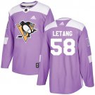 Kris Letang Men's Pittsburgh Penguins Fights Cancer Purple Jersey