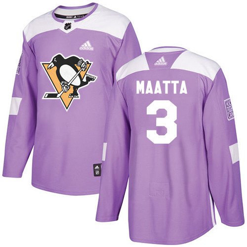 Olli Maatta Men's Pittsburgh Penguins Fights Cancer Purple Jersey