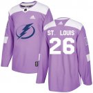 Martin St  Louis Men's Tampa Bay Lightning Fights Cancer Purple Jersey
