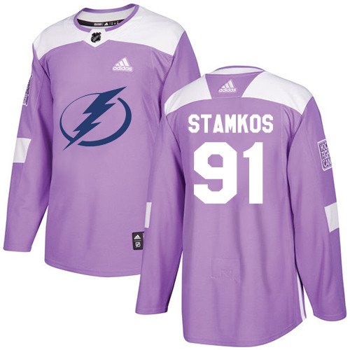 Steven Stamkos Men's Tampa Bay Lightning Fights Cancer Purple Jersey