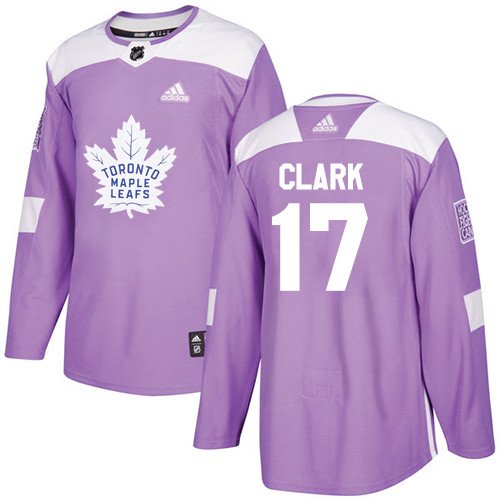 Wendel Clark Men's Toronto Maple Leafs Fights Cancer Purple Jersey