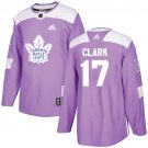 Wendel Clark Men's Toronto Maple Leafs Fights Cancer Purple Jersey