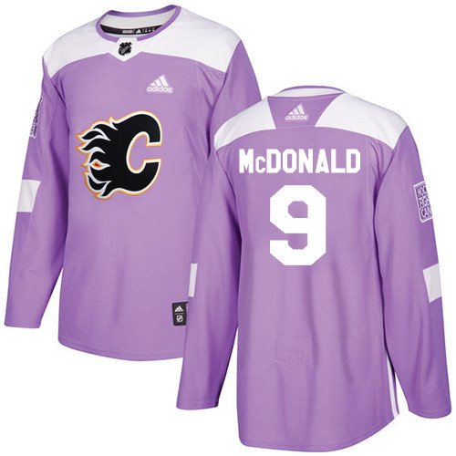 Lanny McDonald Men's Calgary Flames Fights Cancer Purple Jersey