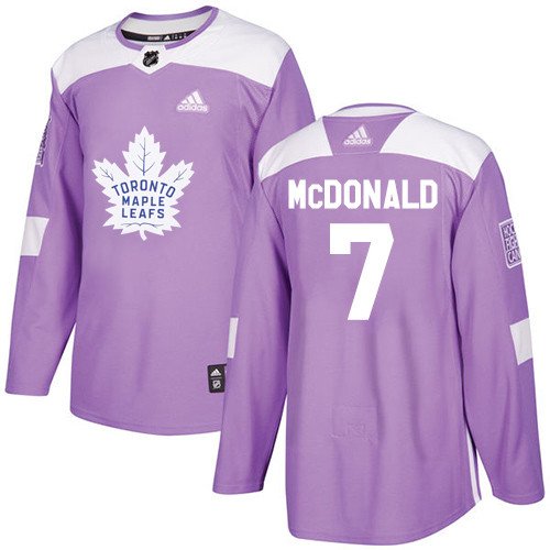 Lanny McDonald Men's Toronto Maple Leafs Fights Cancer Purple Jersey