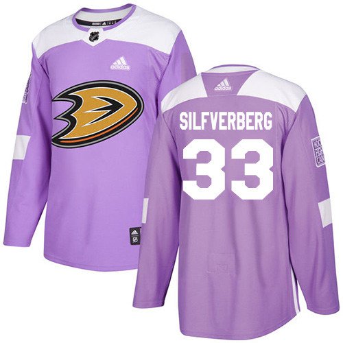 Jakob Silfverberg Men's Anaheim Ducks Fights Cancer Purple Jersey