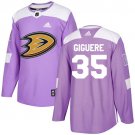 Jean-Sebastien Giguere Men's Anaheim Ducks Fights Cancer Purple Jersey