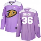 John Gibson Men's Anaheim Ducks Fights Cancer Purple Jersey