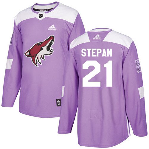 Derek Stepan Men's Arizona Coyotes Fights Cancer Purple Jersey