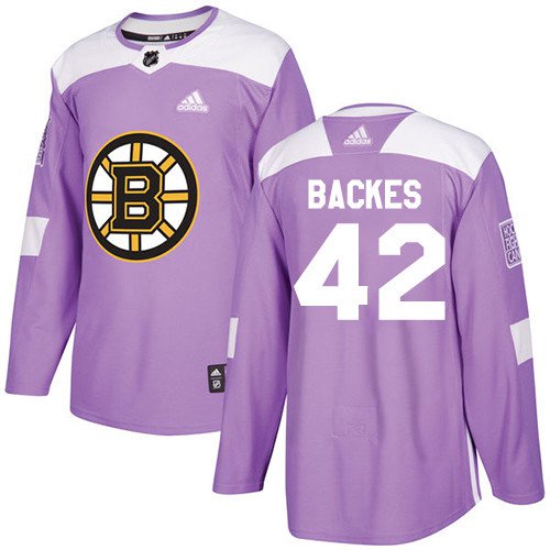 David Backes Men's Boston Bruins Fights Cancer Purple Jersey