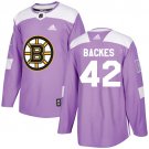 David Backes Men's Boston Bruins Fights Cancer Purple Jersey