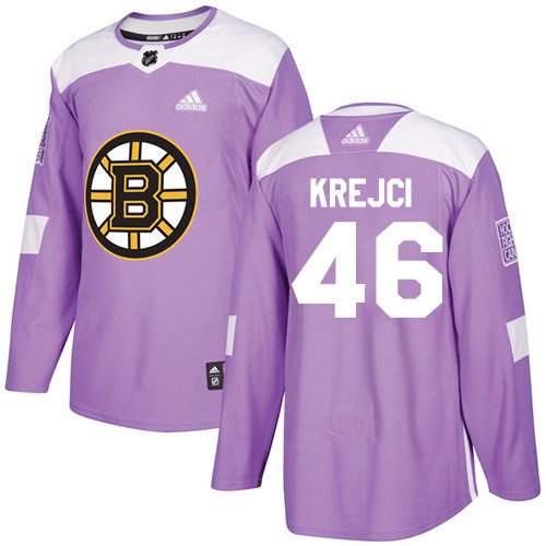 David Krejci Men's Boston Bruins Fights Cancer Purple Jersey