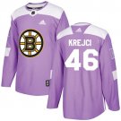 David Krejci Men's Boston Bruins Fights Cancer Purple Jersey
