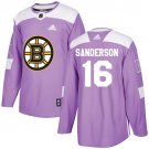 Derek Sanderson Men's Boston Bruins Fights Cancer Purple Jersey