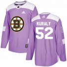 Sean Kuraly Men's Boston Bruins Fights Cancer Purple Jersey