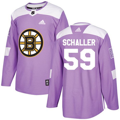 Tim Schaller Men's Boston Bruins Fights Cancer Purple Jersey